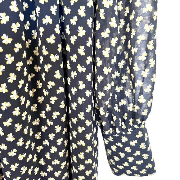 Orla Kiely RARE chiffon clover shamrock ditsy  print midi dress size 6 - Picture 4 of 14